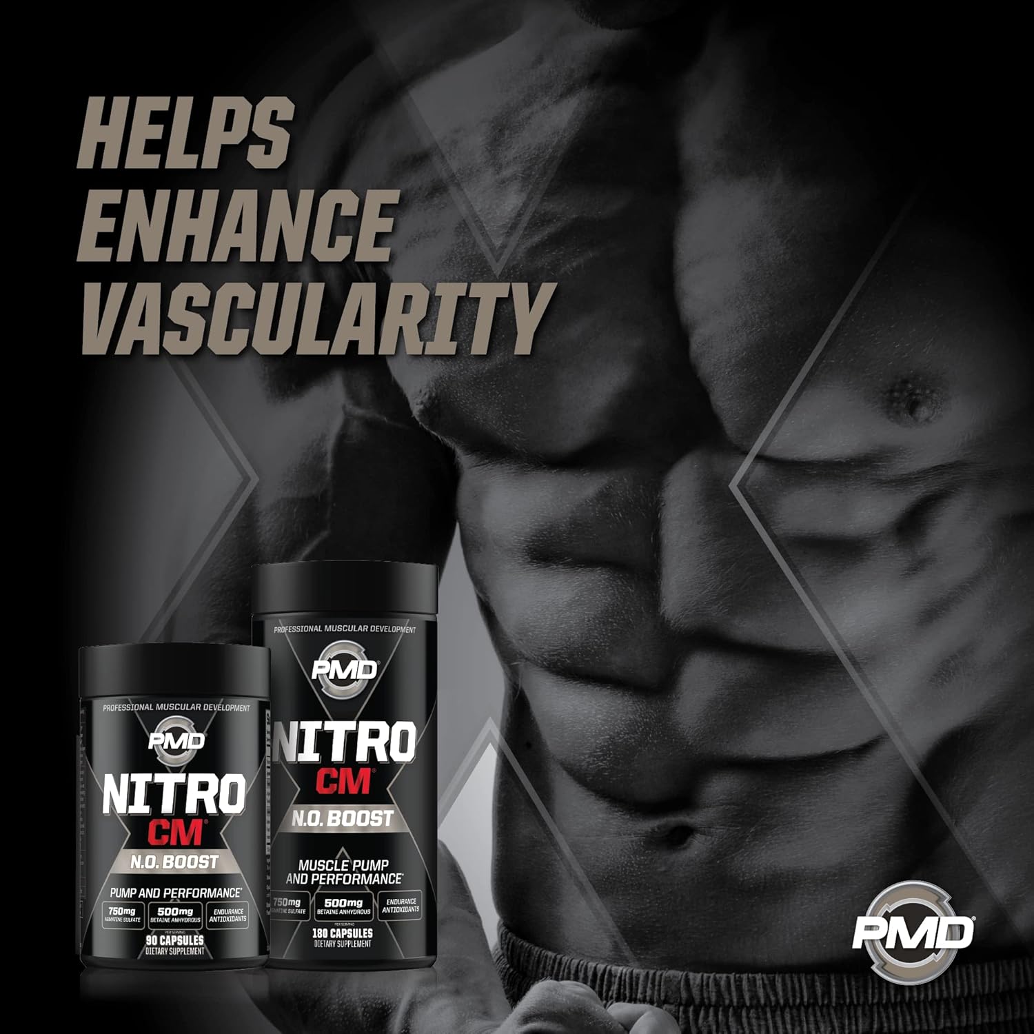 Powerful PMD NitroCM Supplement for Enhanced Muscle Growth and Recovery, 60 Capsules