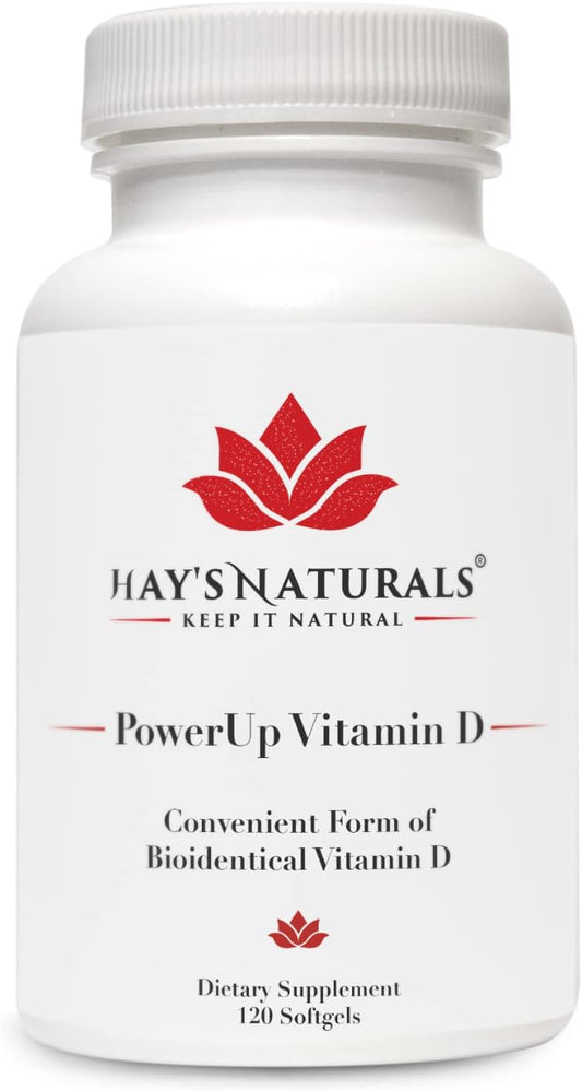PowerUp with Hay's Naturals Vitamin D3 2000 - Boost Immune System & Energy | High Potency Softgels for Bone Health, Non-GMO - 120 Capsules (4 Months)