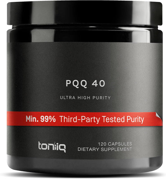 PQQ 40mg Supplement - High Purity PQQ Concentrated Formula - 120 Capsules - Pyrroloquinoline Quinone - Vegetarian Formula