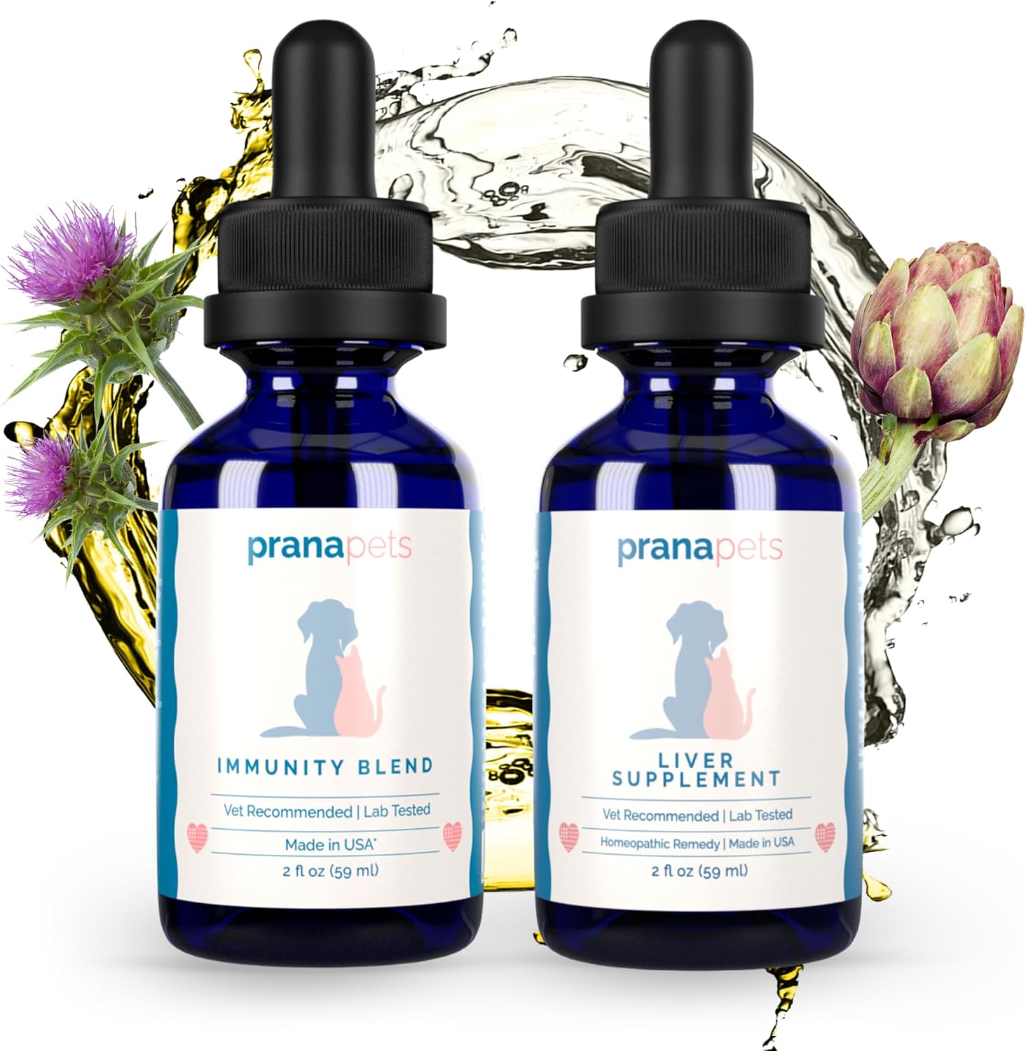 PranaPets Liver & Immunity Support Supplement for Pets - Promotes Healthy Liver & Immune System Function in Dogs & Cats