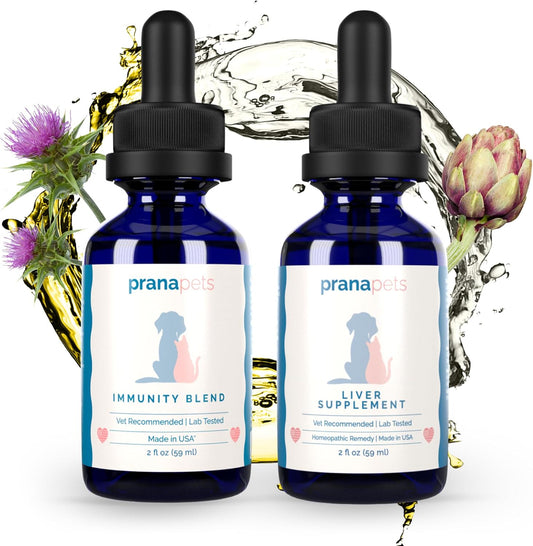 PranaPets Liver & Immunity Support Supplement for Pets - Promotes Healthy Liver & Immune System Function in Dogs & Cats