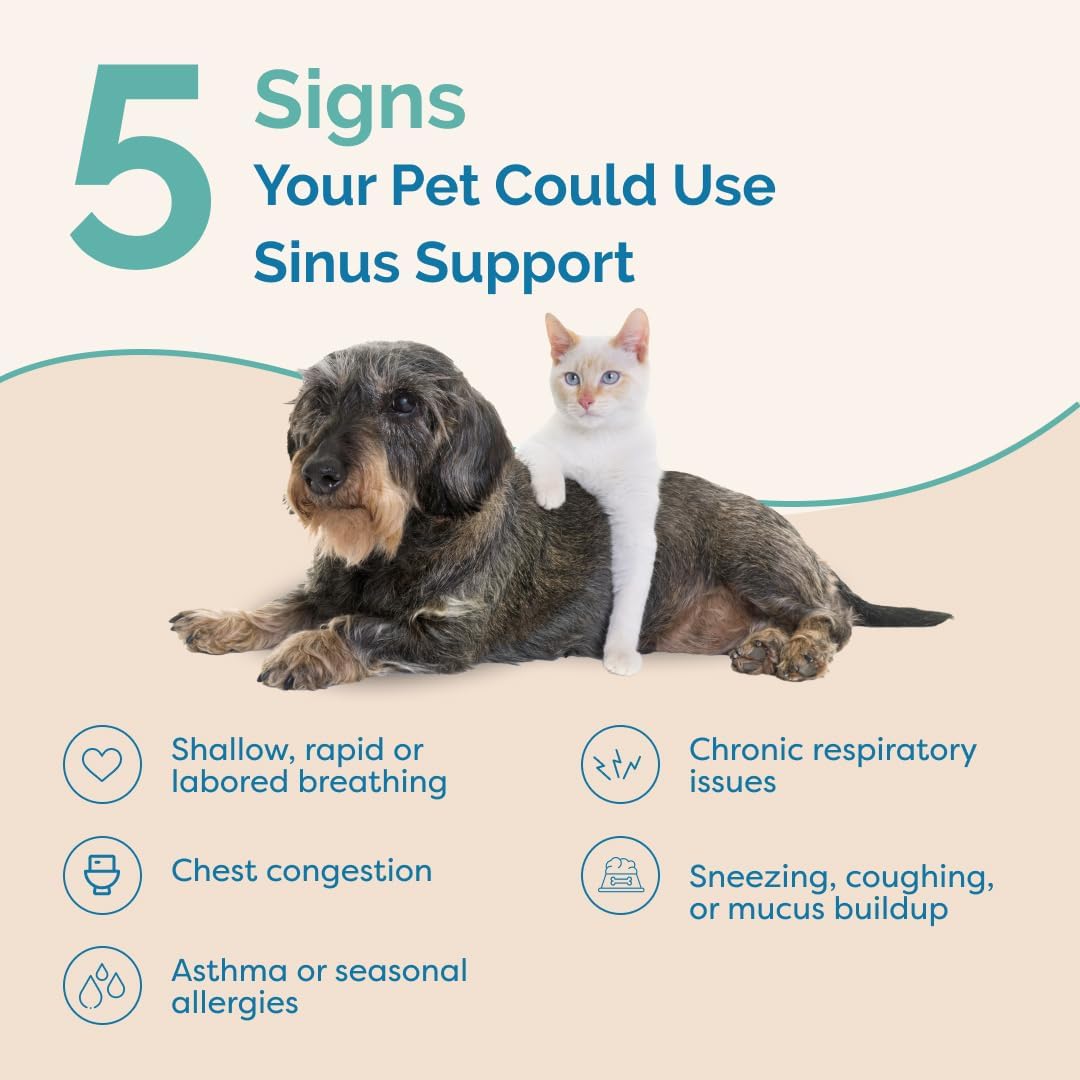 PranaPets Natural Sinus Relief Liquid Supplement for Cats and Dogs | Supports Pet Sinus Health with Natural Ingredients