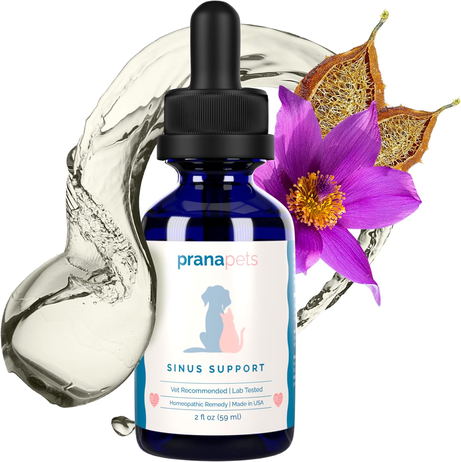 PranaPets Natural Sinus Relief Liquid Supplement for Cats and Dogs | Supports Pet Sinus Health with Natural Ingredients