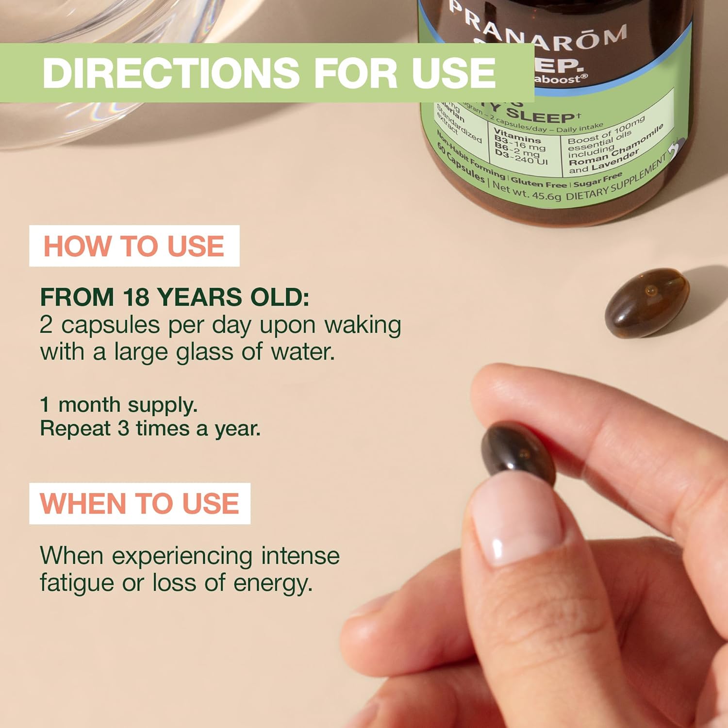 Pranarom Aromaboost Energy Supplement with Guarana and Pure Scots Pine Essential Oil - 60 Count