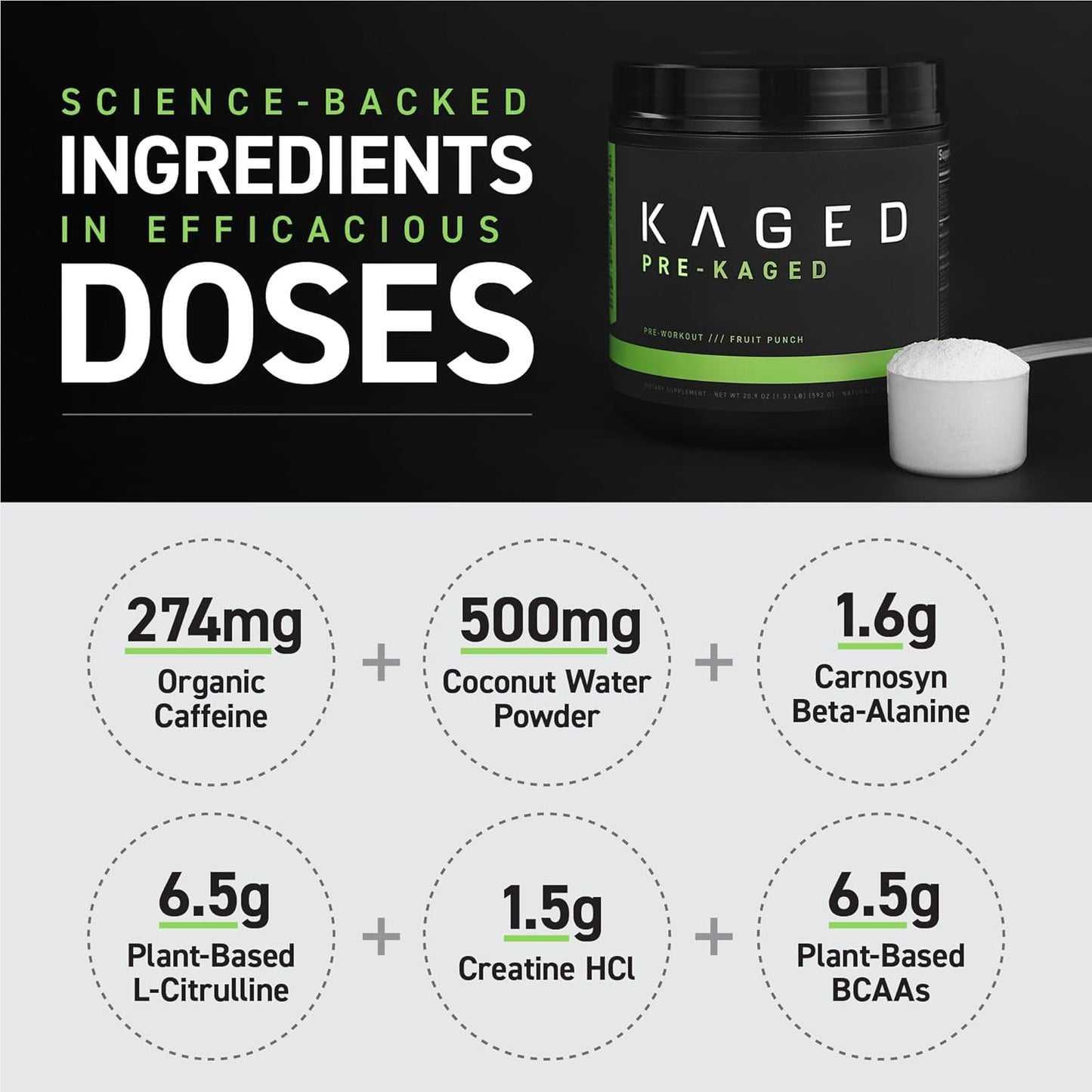Pre-Kaged Cherry Bomb Pre Workout Powder - Formulated with Creatine, Beta Alanine, and Pure Caffeine - 20 Servings