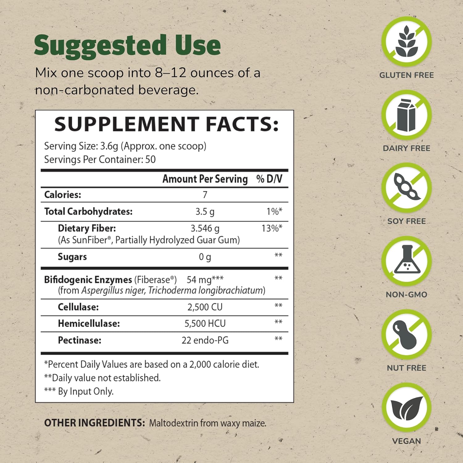 Prebiotic Fiber Supplement for Digestive Health - Vegan & Gluten Free - 6.35 oz - 50 Servings - Boost Probiotic Growth - Master Supplements TruFiber