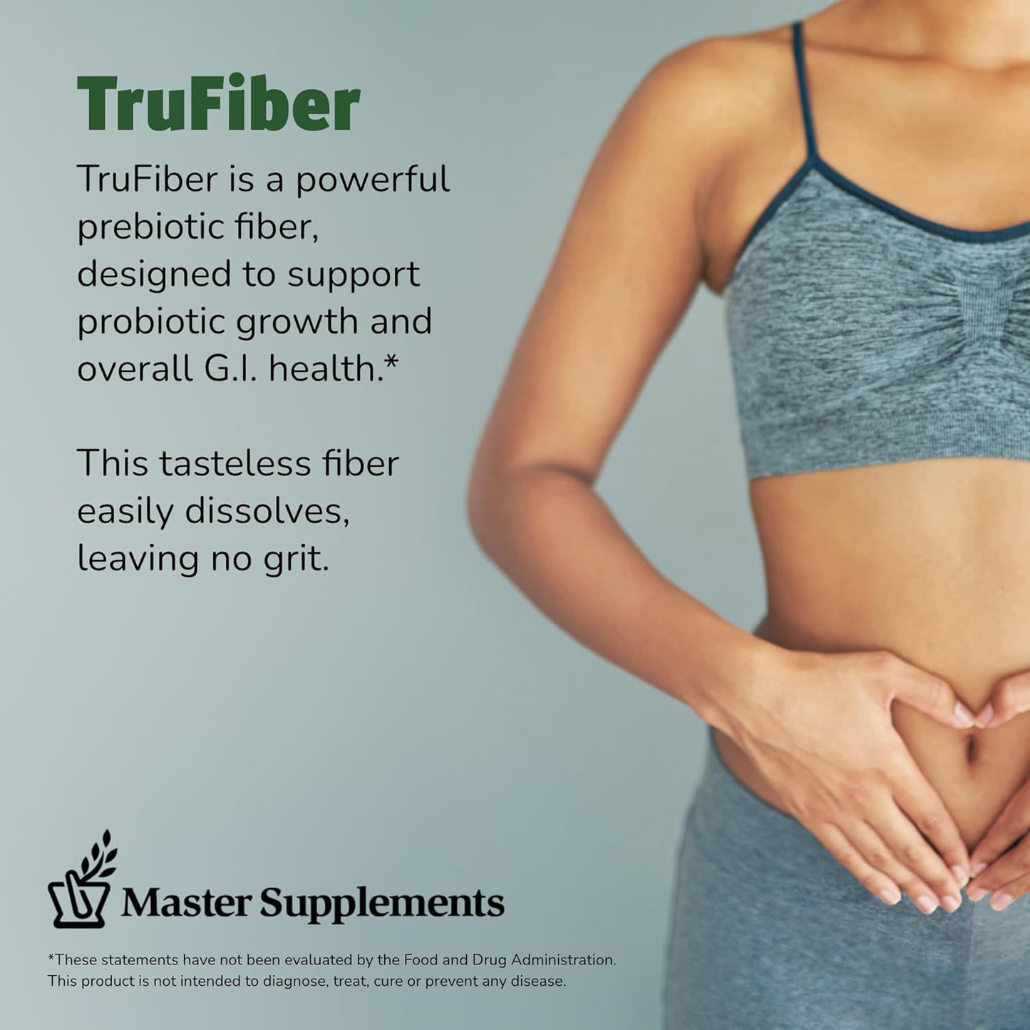 Prebiotic Fiber Supplement for Digestive Health - Vegan & Gluten Free - 6.35 oz - 50 Servings - Boost Probiotic Growth - Master Supplements TruFiber