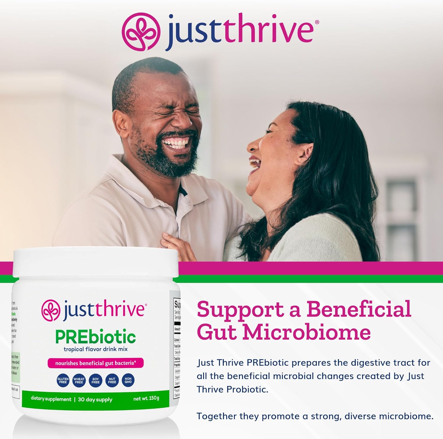 PREbiotic Powder for Digestive & Immune Support - 150g Supplement by Just Thrive - BoostGo Australia