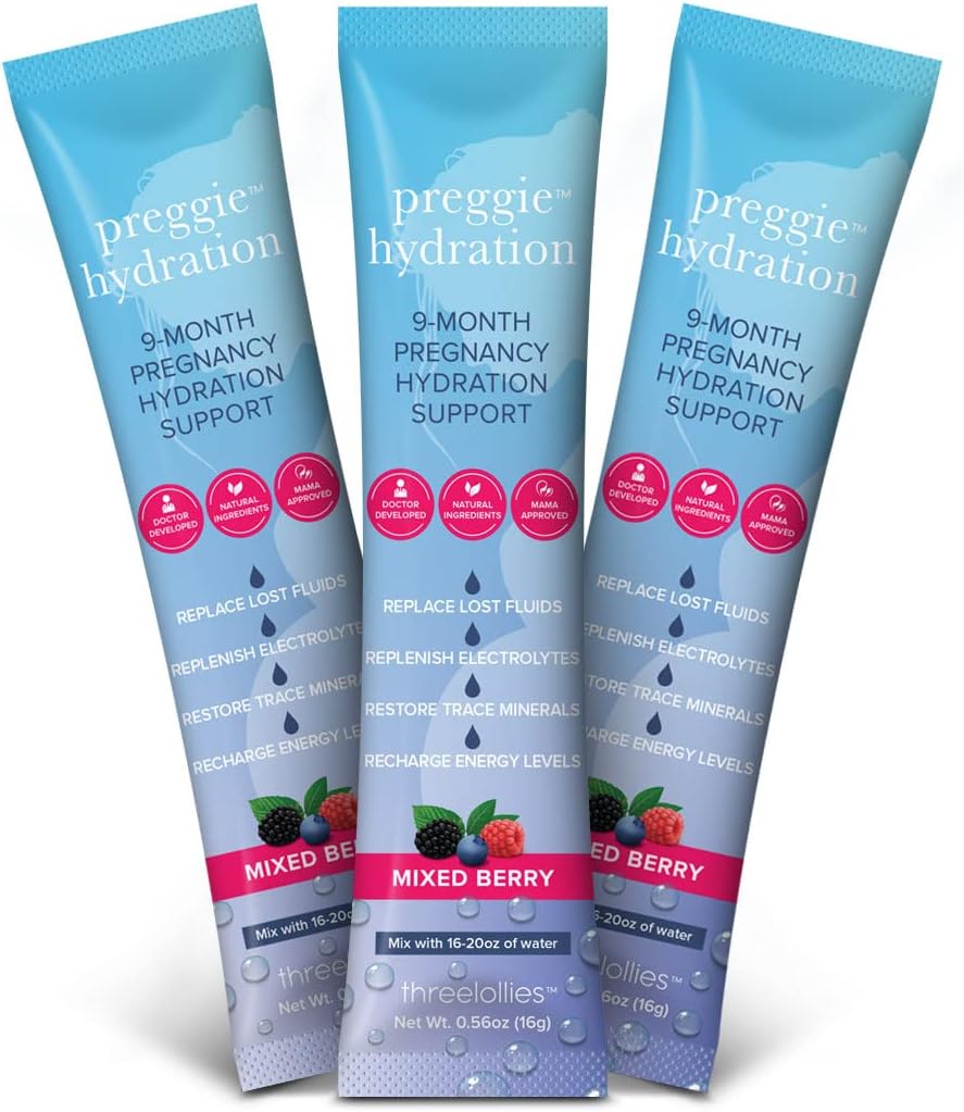 Preggie Hydration Packets for Morning Sickness Relief - Natural Support for Pregnancy - 10 Packets