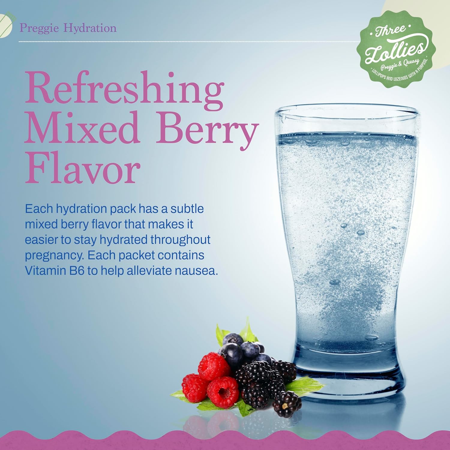 Preggie Hydration Packets for Morning Sickness Relief - Natural Support for Pregnancy - 10 Packets