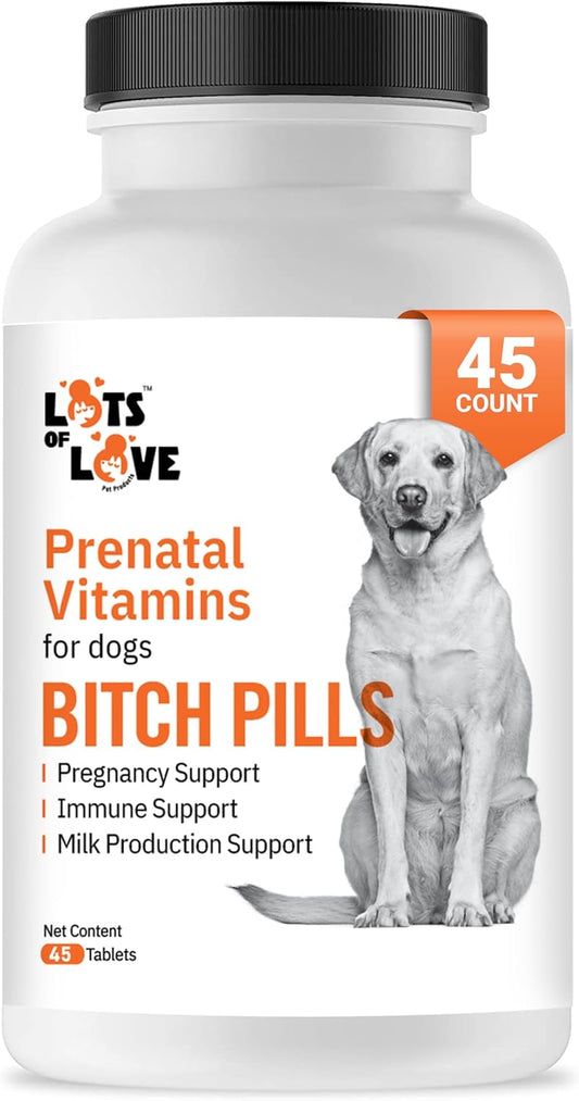 Pregnant Dog Prenatal Vitamins - 45 Tablets by Lots of Love Pet Products