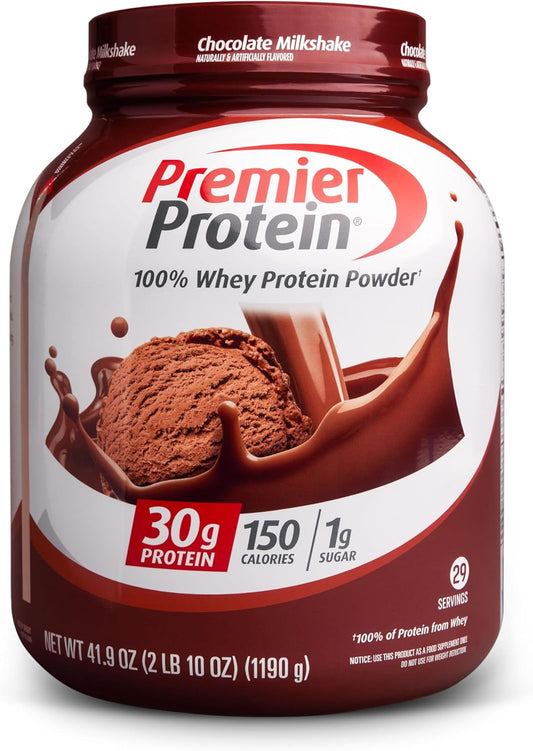 Premier Protein Chocolate Milkshake Powder - 30g Protein, 1g Sugar, Gluten Free - 29 Servings (41.9oz)