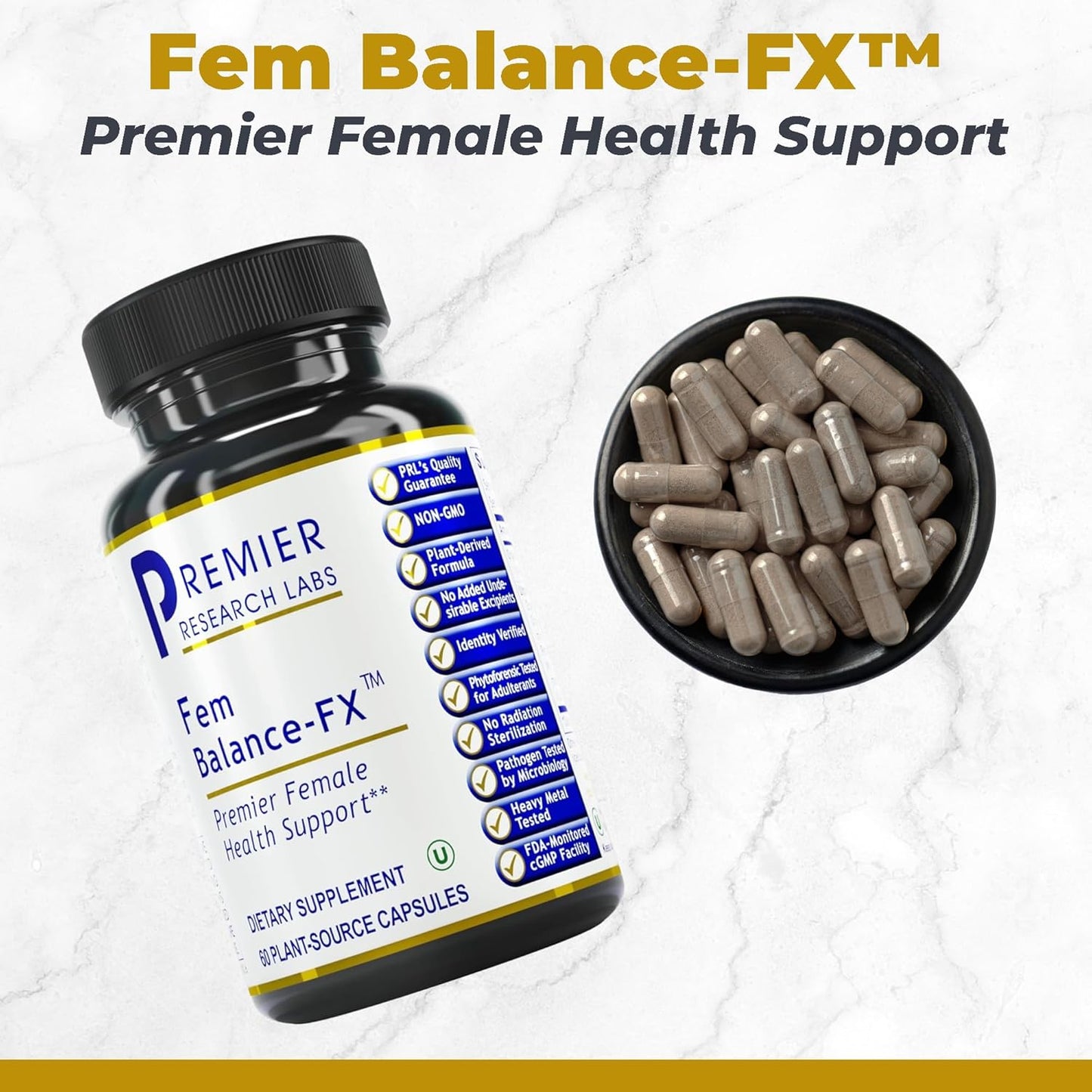 Premier Research Labs Fem Balance-FX Capsules - Vegan Formula for Female Health Support