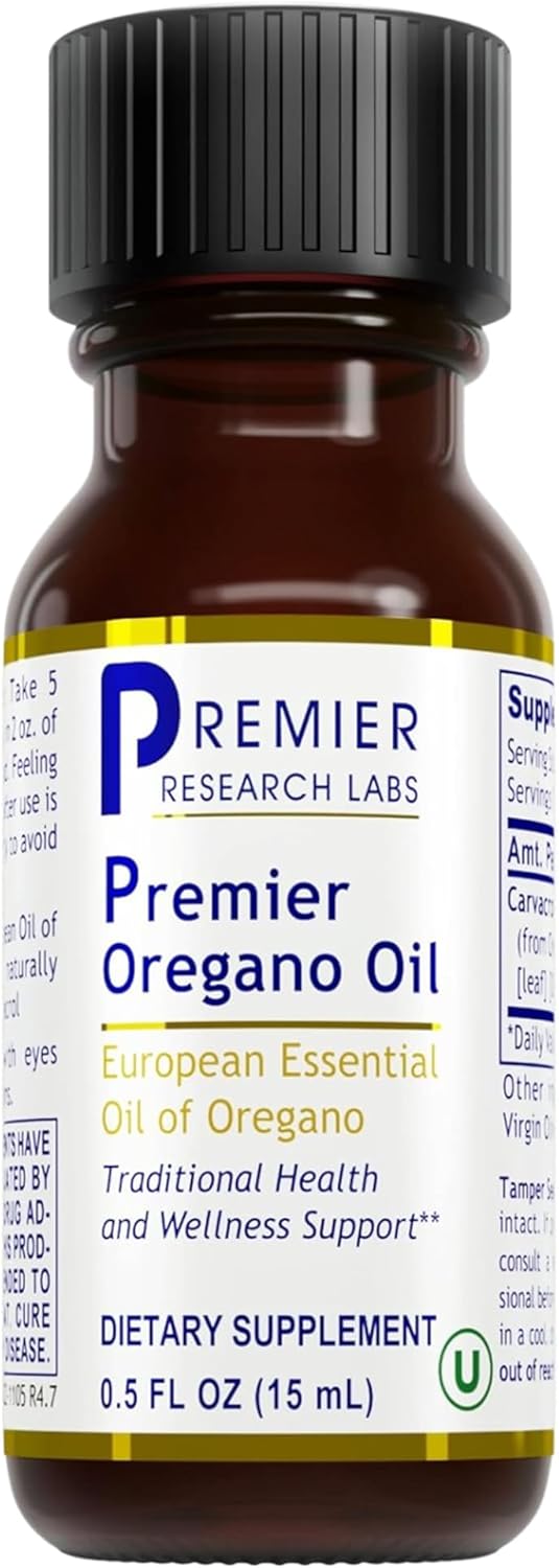 Premier Research Labs Oregano Oil Drops - Carvacrol Infused Essential Oil for Immune & Gut Health - 0.5 Fl Oz