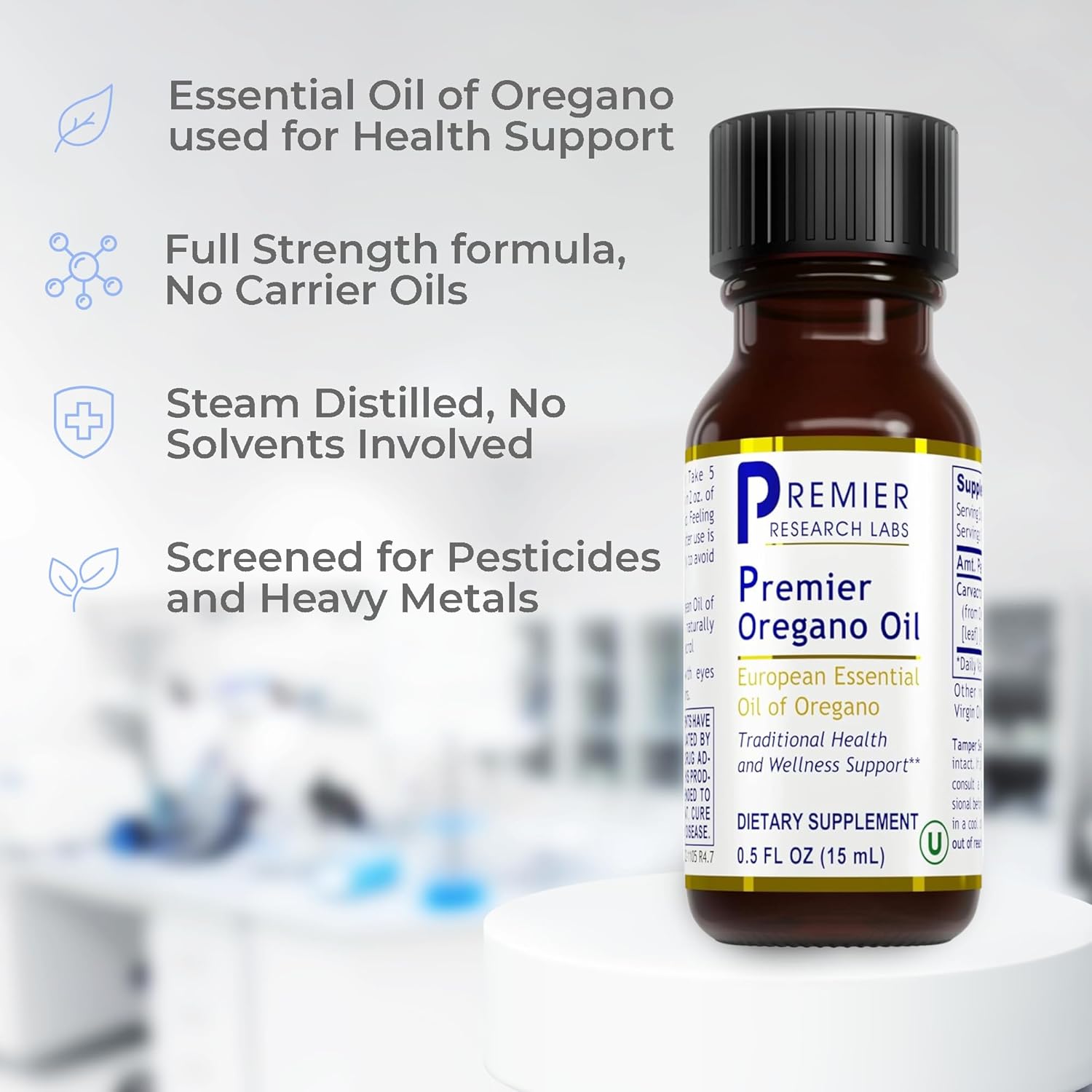 Premier Research Labs Oregano Oil Drops - Carvacrol Infused Essential Oil for Immune & Gut Health - 0.5 Fl Oz