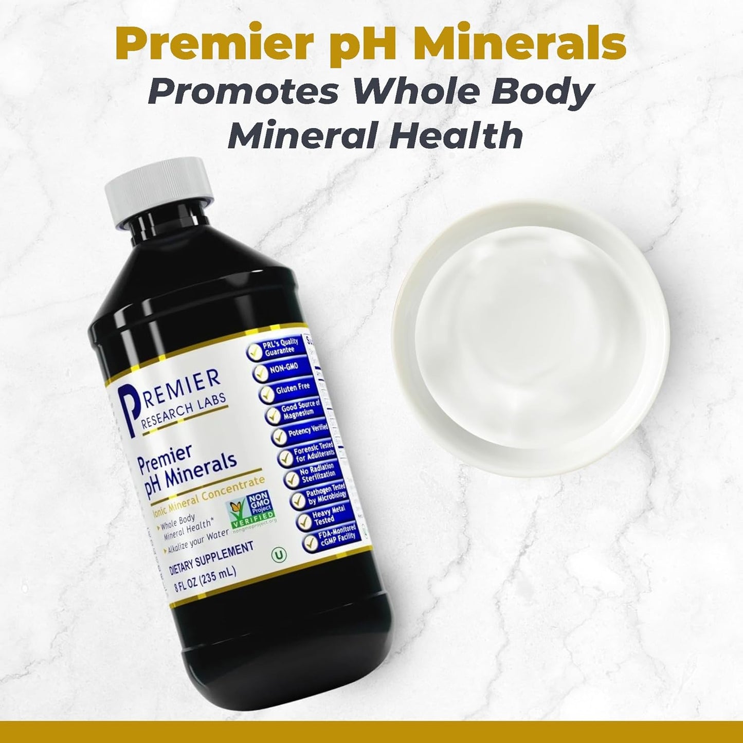 Premier Research Labs Premier pH Minerals Liquid Concentrate 8 Oz - Supports Whole Body Mineral Health from Great Salt Lake