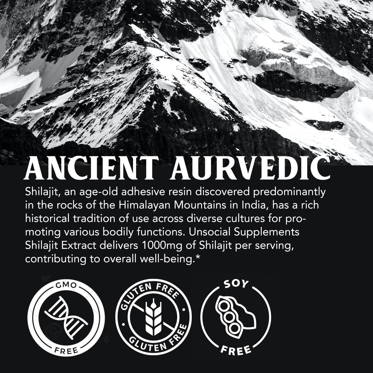 Premium 1000mg Shilajit Capsules for Men with 50% Fulvic Acid - 90 Vegan Capsules - Made in USA - Authentic Pure Himalayan Shilajit with 85+ Trace Minerals - Superior to Resin