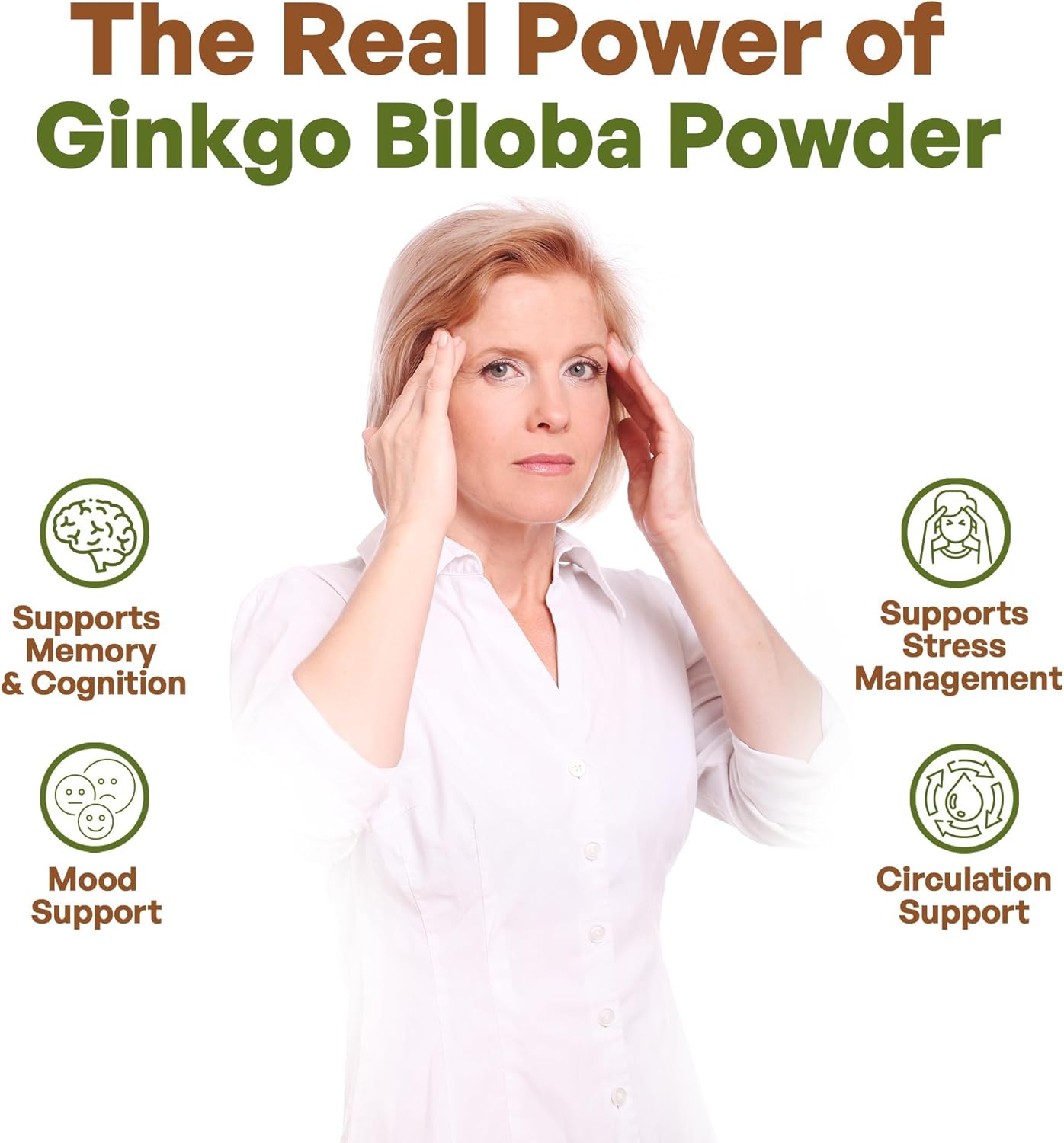 Premium 10:1 Ginkgo Biloba Extract Powder - Extra Strength Leaf Supplement - 8 oz Non-GMO Pure Herbal Formula