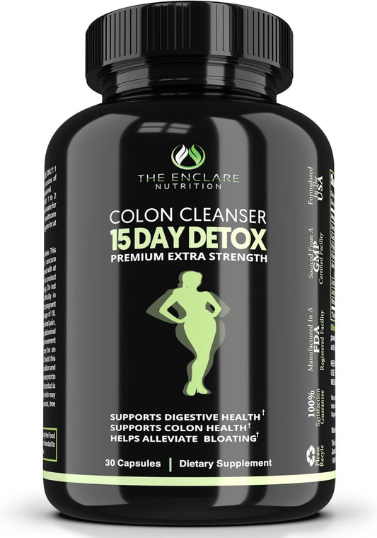 Premium 15 Day Fast-Acting Colon Cleanser Detox with Probiotic, Fiber, and Natural Laxatives - Boosts Energy and Gut Health