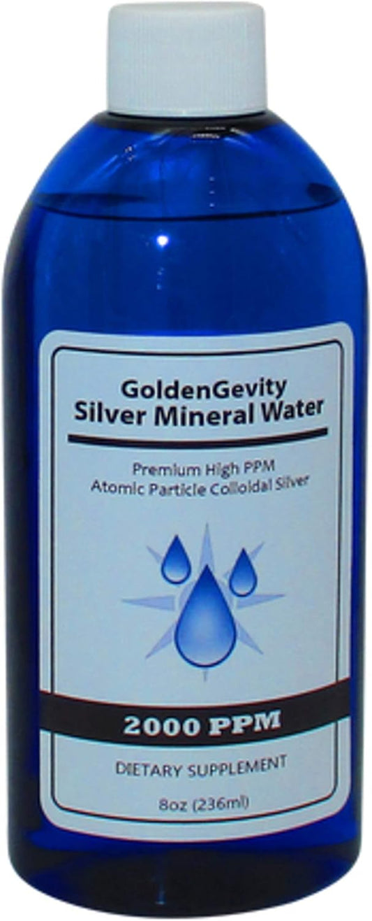 Premium 2000 PPM Bioactive Atomic Colloidal Silver 8 oz - Non-Toxic Non-GMO Mineral Immune Support