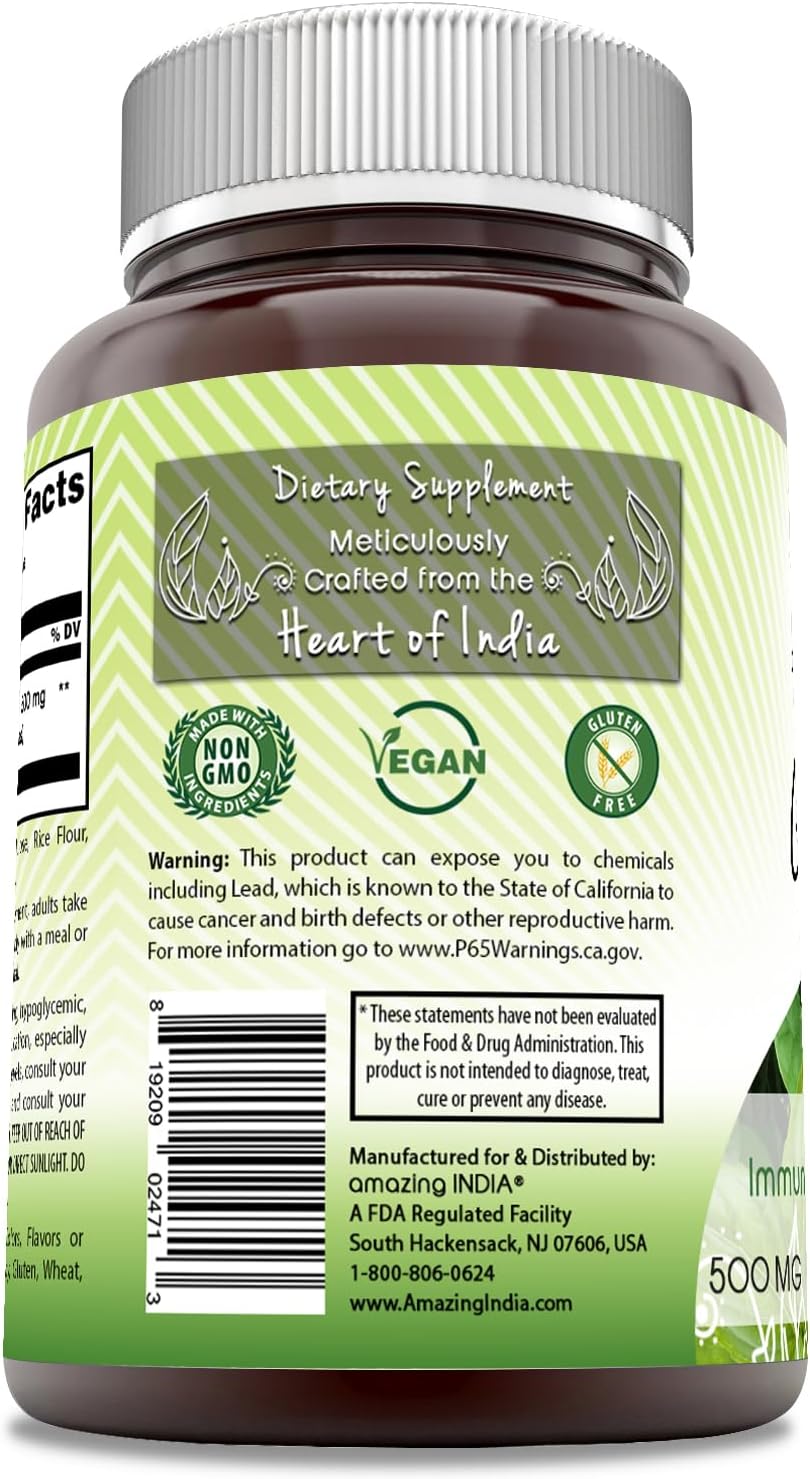 Premium 500mg Guduchi Supplement - 60 Vegetarian Capsules - Non-GMO - Gluten-Free - Made in USA - Buy Now