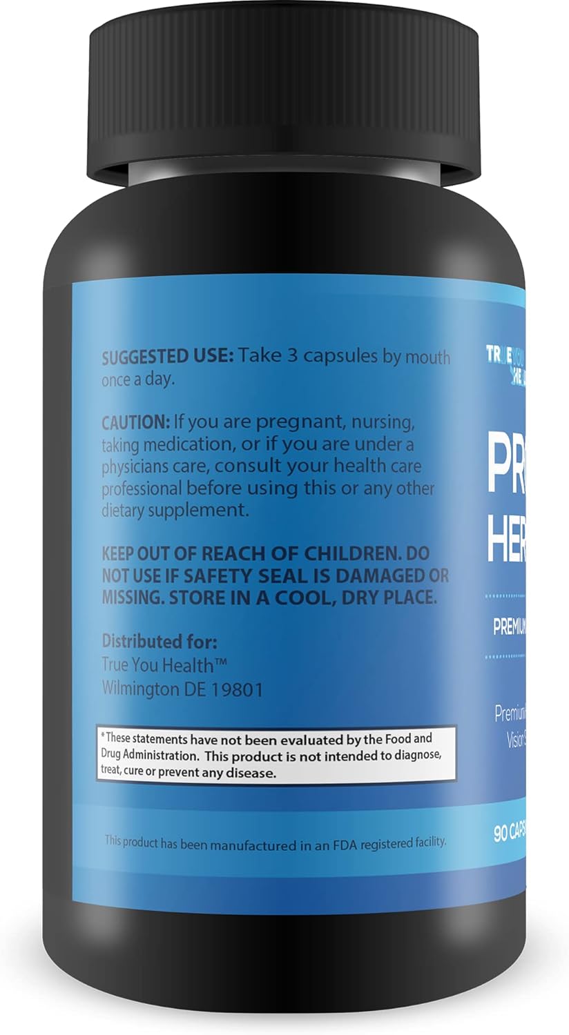 Premium Advanced Vision Support Supplement for Healthy Day & Night Vision - Reduce Eye Strain & Pressure - Vitamin, Mineral, & Herbal Formula - Aid Eye Health with True You Health Pro Vision Hero Plus