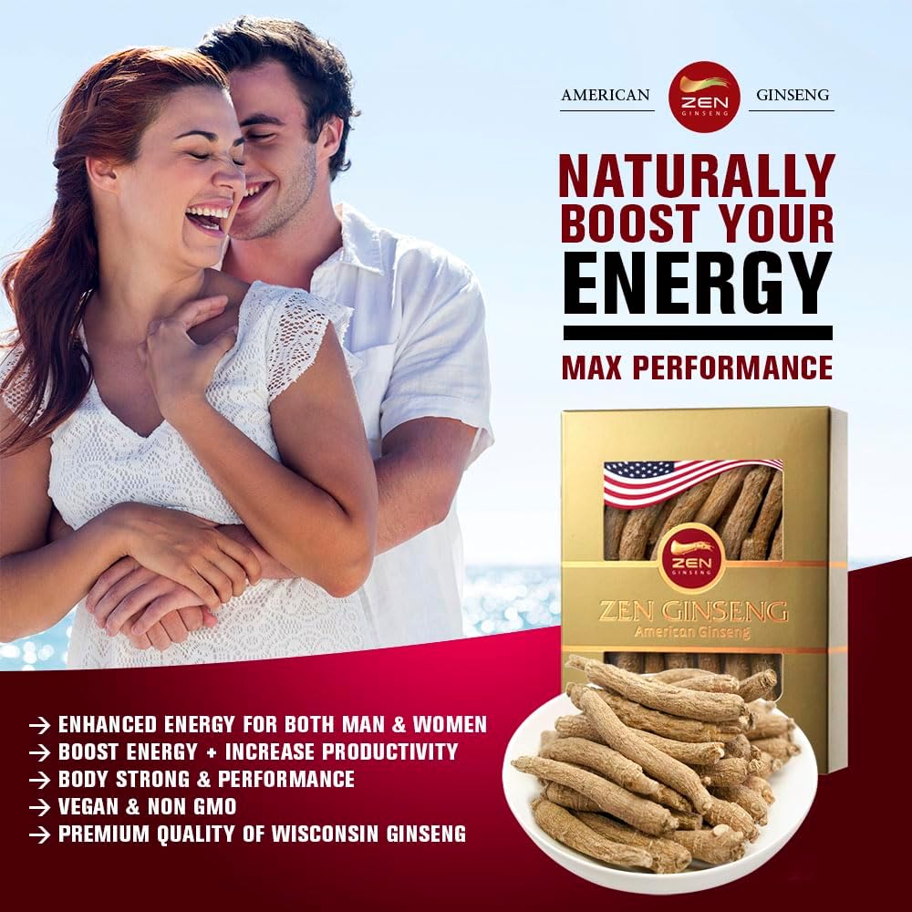Premium American Wisconsin Ginseng: 4 Boxes of Small Long Root Panax Ginseng - Boosts Immunity and Energy for Men & Women - 16oz