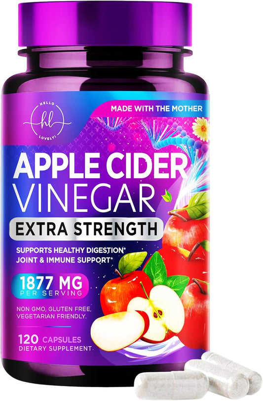 Premium Apple Cider Vinegar Pills with Vitamin D3 & Zinc - 1877mg ACV, Non-GMO, Gluten Free - Digestion, Energy & Immune Support - 120 Capsules - BoostGo Australia