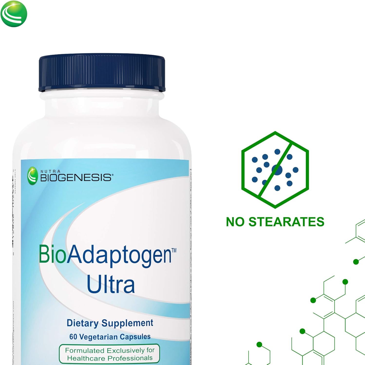 Premium Ashwagandha, Rhodiola & Korean Ginseng Capsules by Nutra Biogenesis BioAdaptogen Ultra - 60 Count