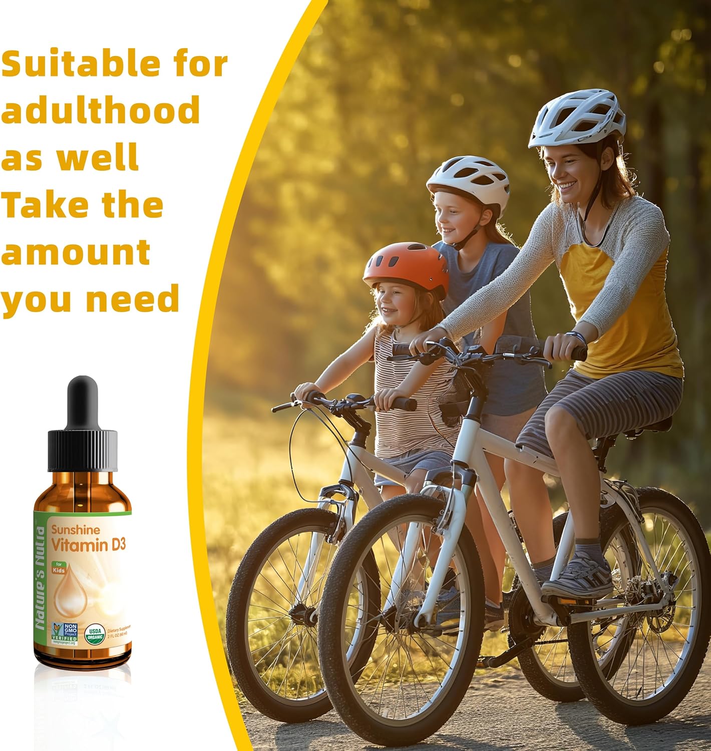 Premium Baby Liquid Vitamin D3 Drops - 400IU, 2 Fl. Oz - Non-GMO Multivitamin for Toddlers & Children
