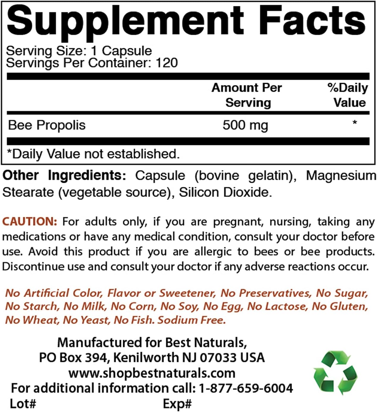 Premium Bee Pollen Complex with Bee Propolis - 1000 mg & 500 mg Formula for Natural Wellness