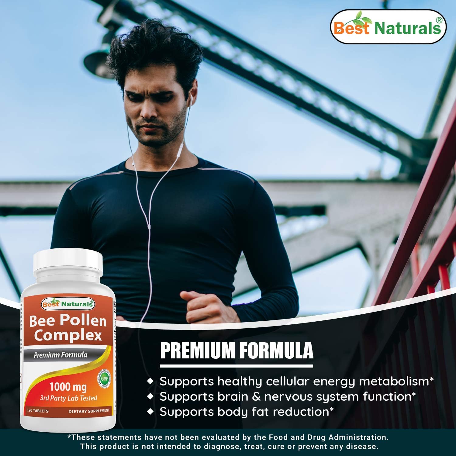 Premium Bee Pollen Complex with Bee Propolis - 1000 mg & 500 mg Formula for Natural Wellness