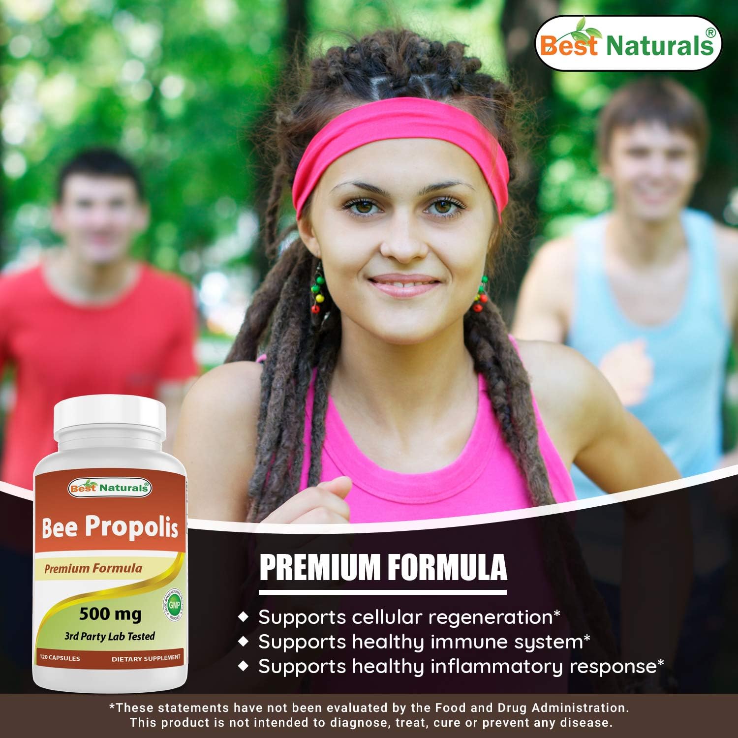 Premium Bee Pollen Complex with Bee Propolis - 1000 mg & 500 mg Formula for Natural Wellness