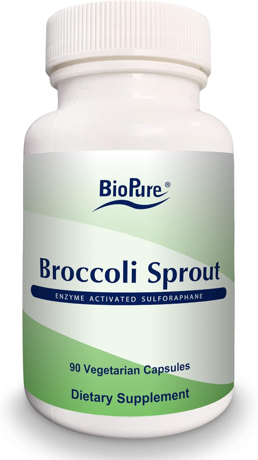 Premium BioPure Broccoli Sprout Capsules - Packed with Phytonutrients & Sulforaphane for Immunity, Brain Health, Gut Balance, and Detox - 90 Count