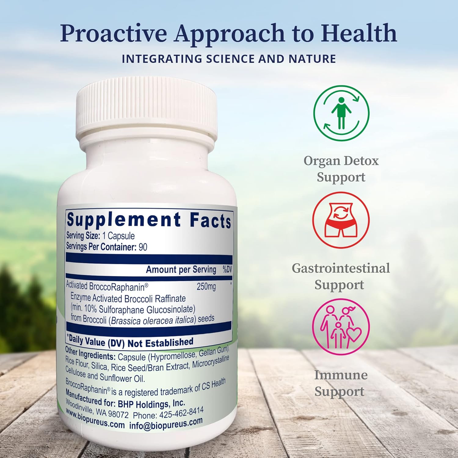 Premium BioPure Broccoli Sprout Capsules - Packed with Phytonutrients & Sulforaphane for Immunity, Brain Health, Gut Balance, and Detox - 90 Count