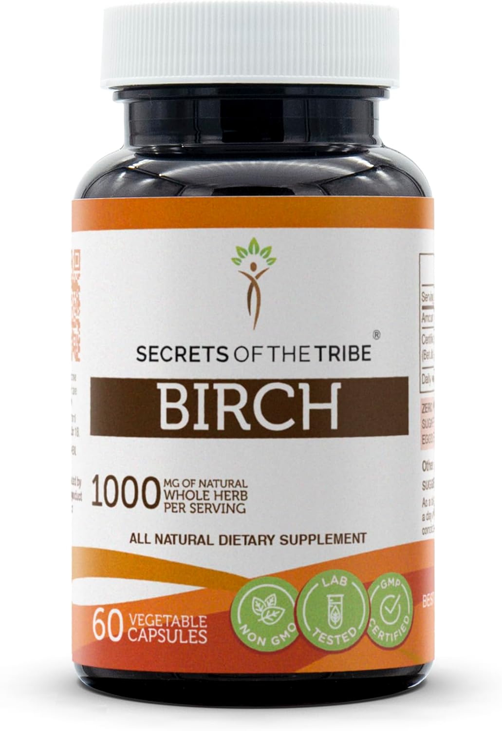 Premium Birch (Betula Pendula) Dried Leaf Capsules - 1000 mg (60 Capsules)