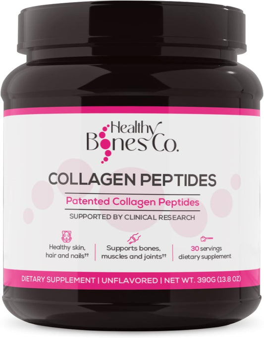 Premium Bone Health Collagen Peptides with Fortigel & Verisol for Joints, Skin, Hair, Nails - 30 Servings