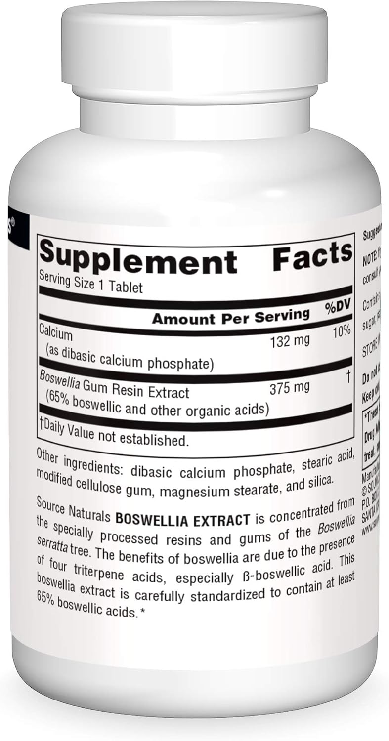 Premium Boswellia Extract 243 mg Supplement - 50 Tablets by Source Naturals