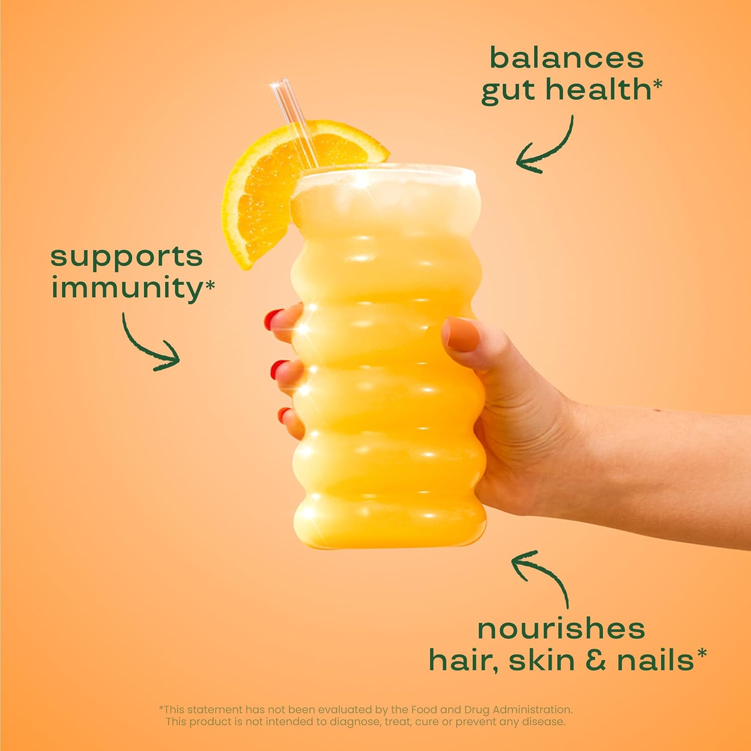 Premium Bovine Colostrum Powder for Gut Health, Immune Support, Hair Growth, Beauty | Gluten & Sugar Free Superfood, 40% IgG, Orange Cream Flavor