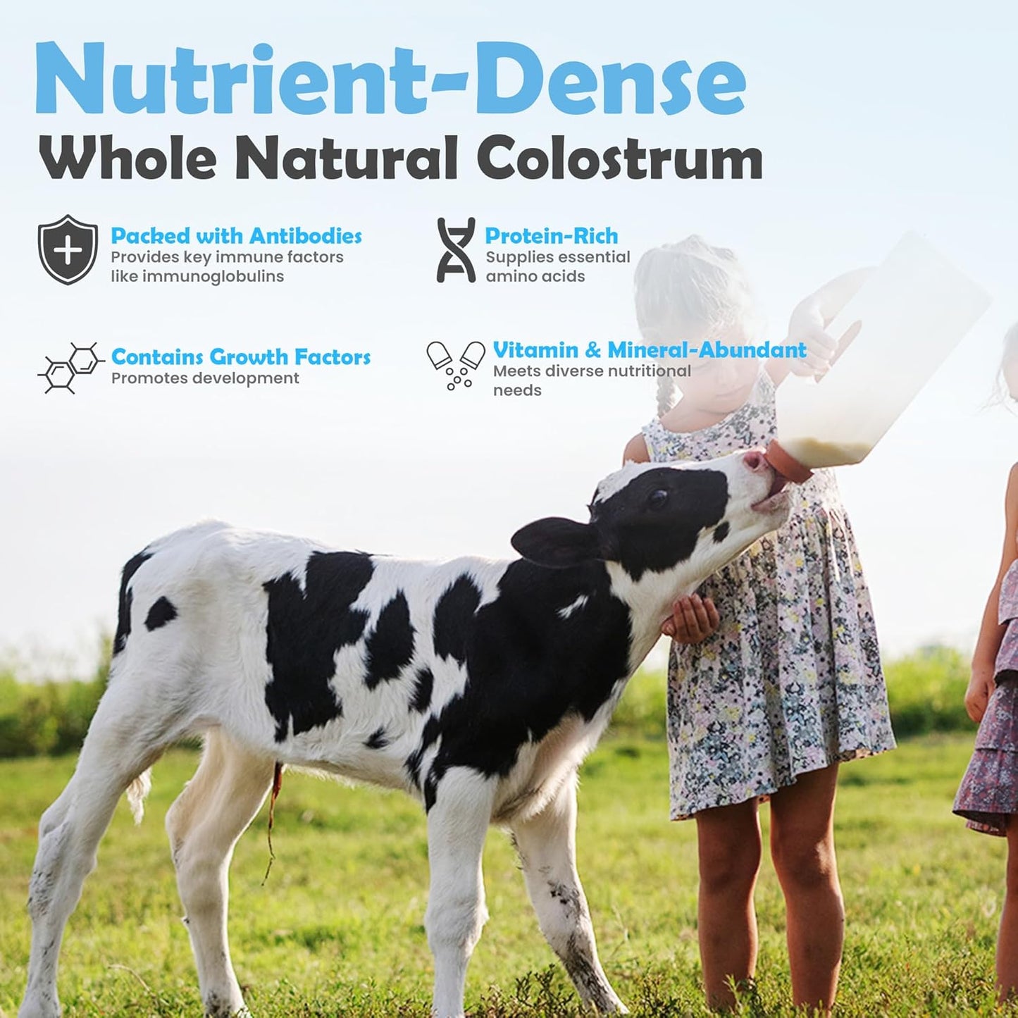 Premium Bovine Colostrum Supplement for Gut Health, Hair Growth, Beauty, and Immune Support - High IgG Content, Gluten Free, USA-Made - Unflavored Formula for Optimal Health and Wellness