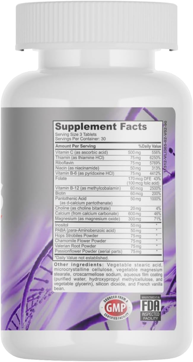 Premium Brain Health Supplement with Choline, Chamomile, and Passionflower - Promotes Mood & Mental Clarity - Calm & Relaxation Formula - Non-GMO, Vegetarian, Gluten Free - 60 Capsules - USA Made