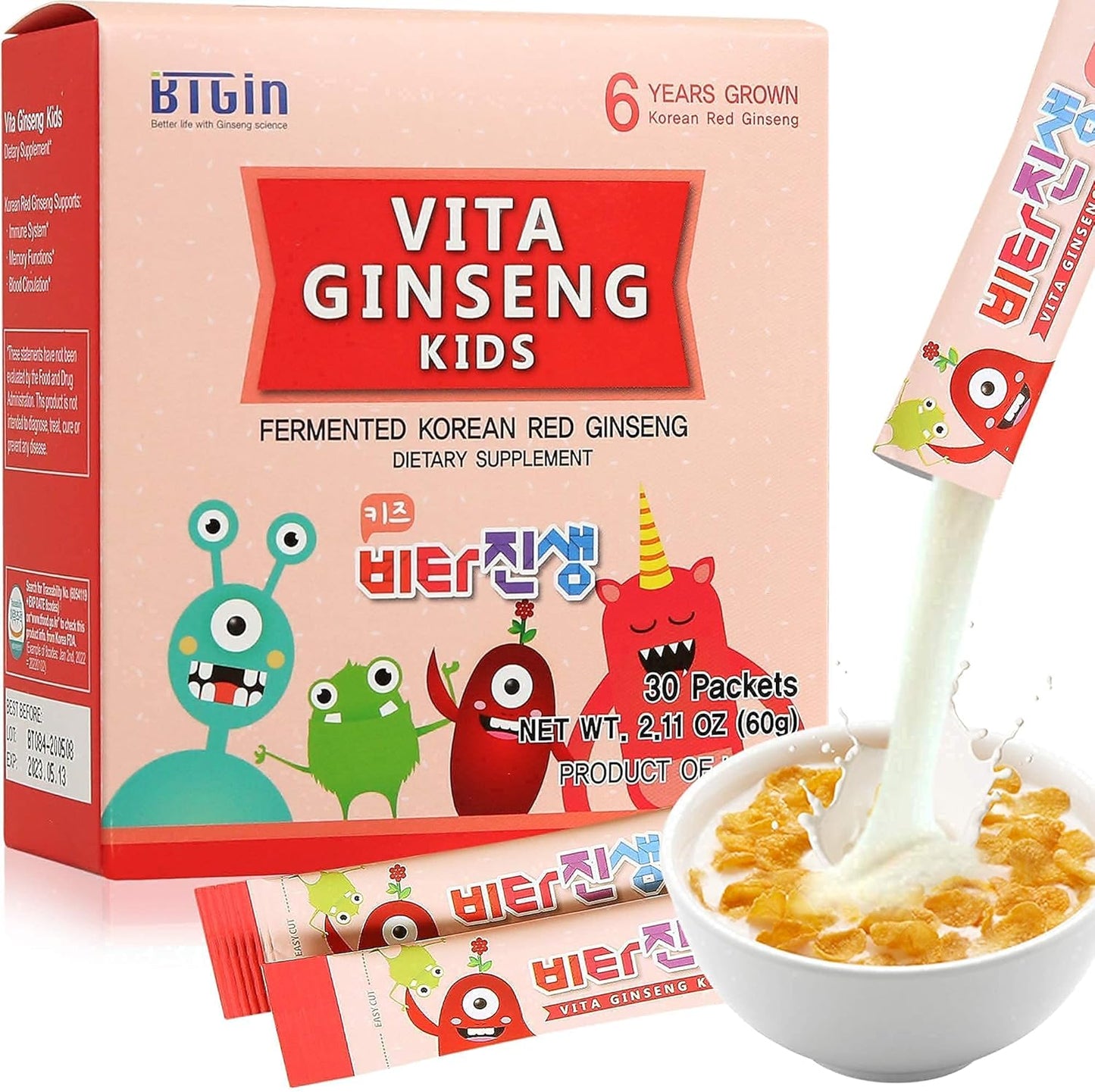 Premium Bundle: BTGIN Saponin Hanppuri Immune & Stamina Boost + VITA Ginseng Kids Support & Memory Function - Immune Boost for Children