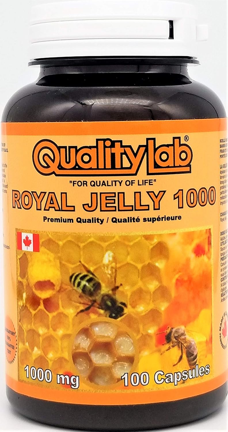 Premium Canadian-Made QUALITYLAB Royal Jelly Softgel Capsules - 1000mg, 100 Count