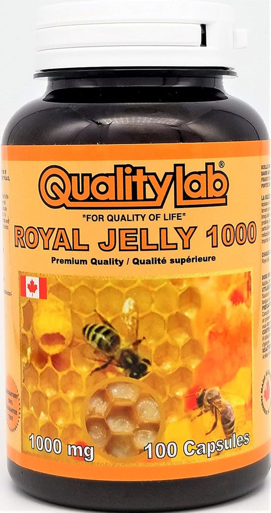 Premium Canadian-Made QUALITYLAB Royal Jelly Softgel Capsules - 1000mg, 100 Count