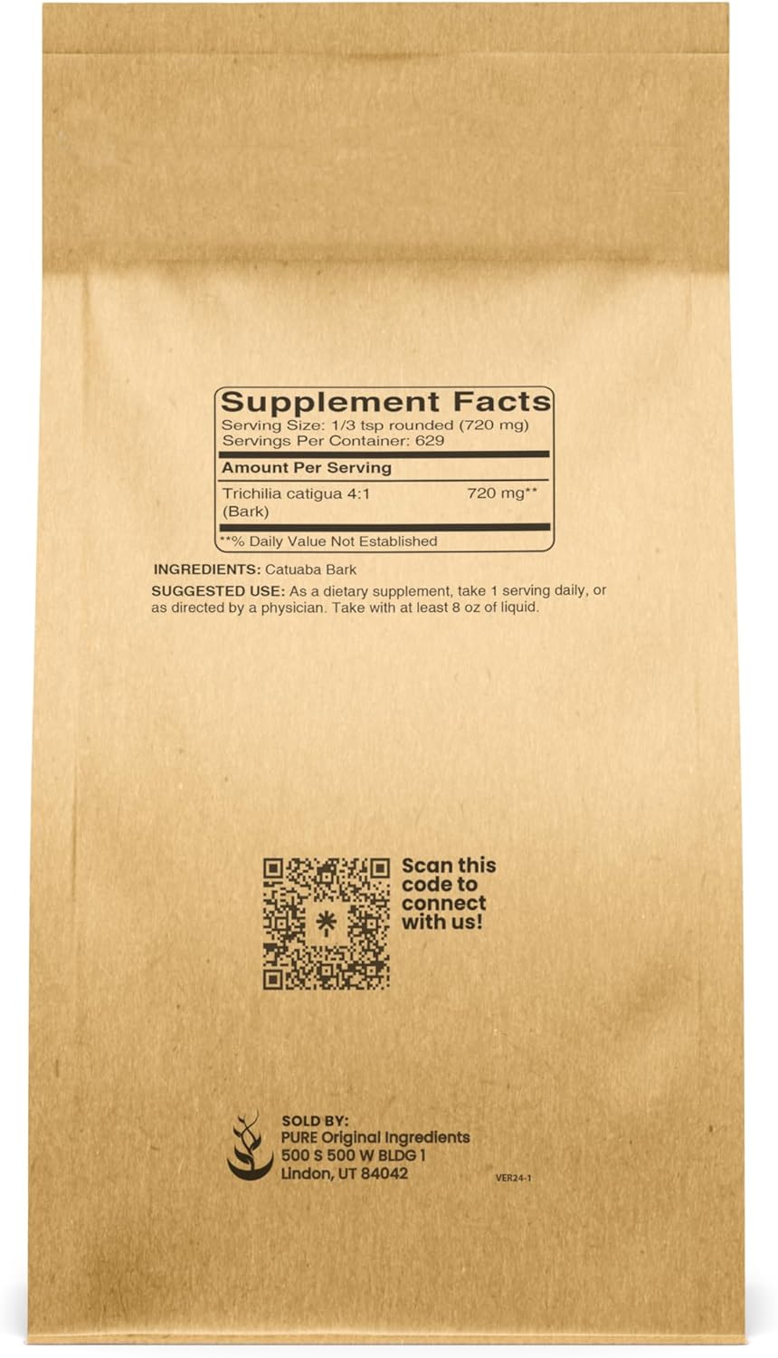 Premium Catuaba Bark Extract Powder - 1 lb, 4:1 Concentration - Pure Herbal Dietary Supplement