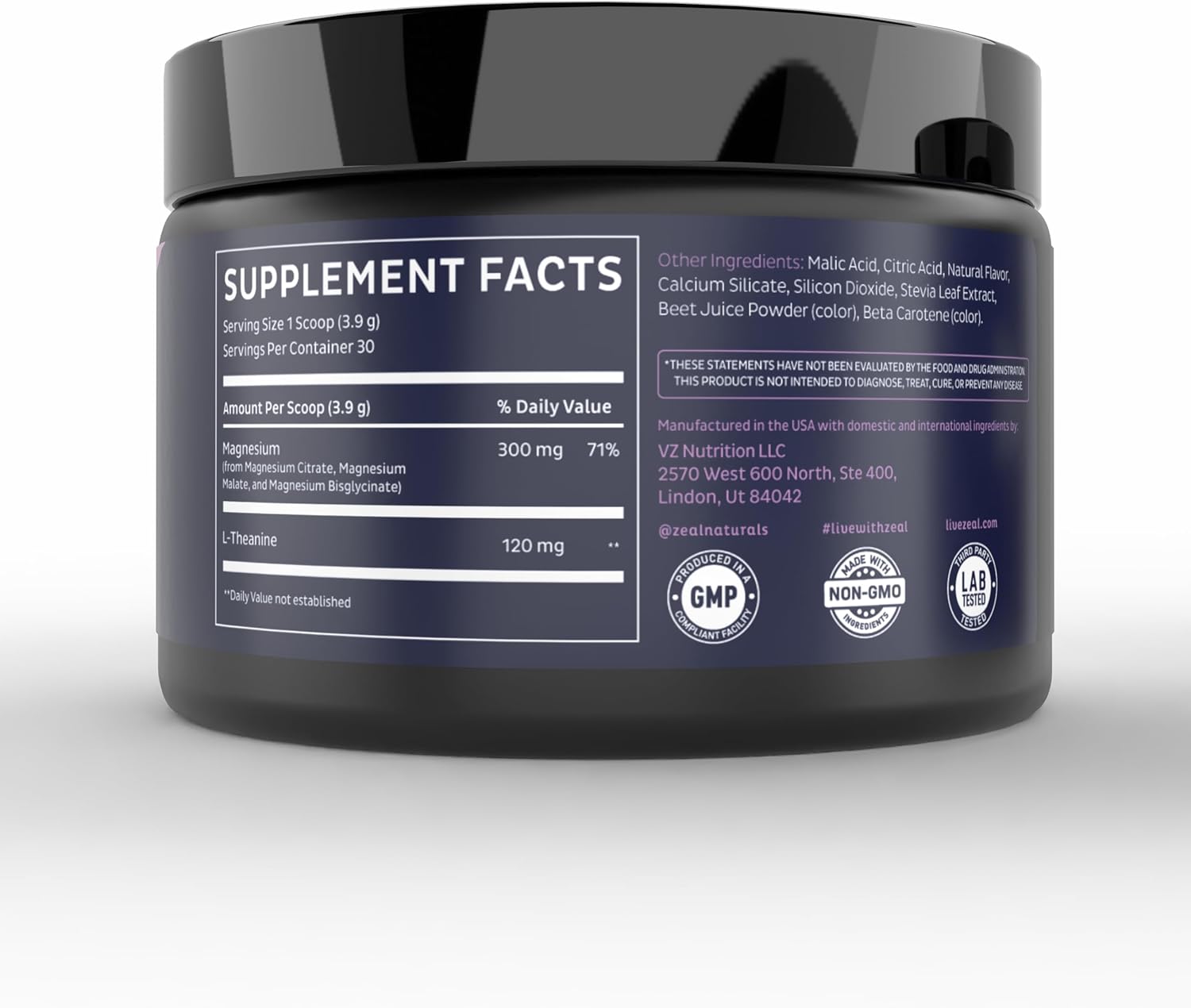 Premium Chelated Magnesium Complex with Peach Mango Flavor - Triple Blend Magnesium Drink Mix (30 Servings)