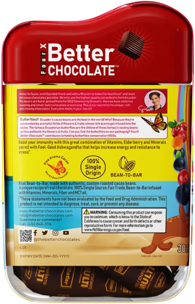 Premium Chocolate Multivitamin for Kids with Immune Support - Four Times Stronger