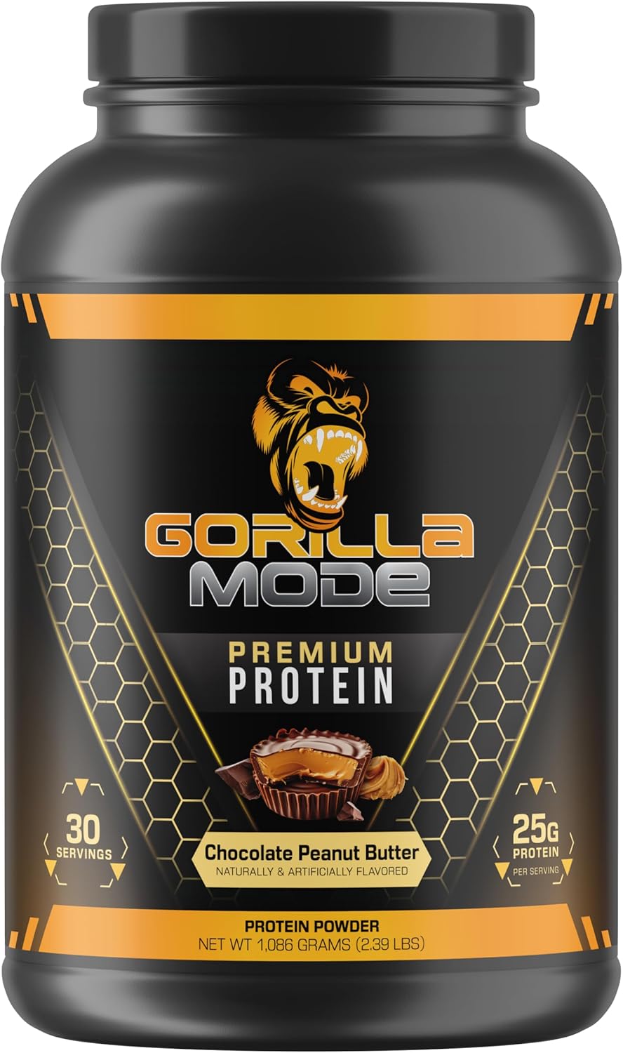 Premium Chocolate Peanut Butter Gorilla Mind Protein Powder - 25g Whey Isolate & Concentrate for Muscle Recovery (30 Servings) - BoostGo Australia