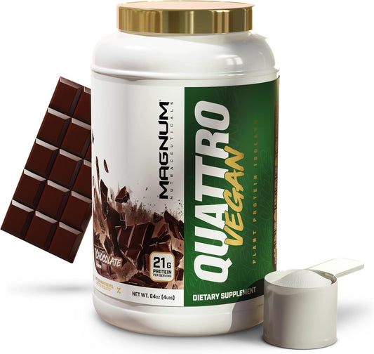 Premium Chocolate Vegan Protein Powder Isolate for Muscle Growth & Recovery - 2lb by Magnum Nutraceuticals