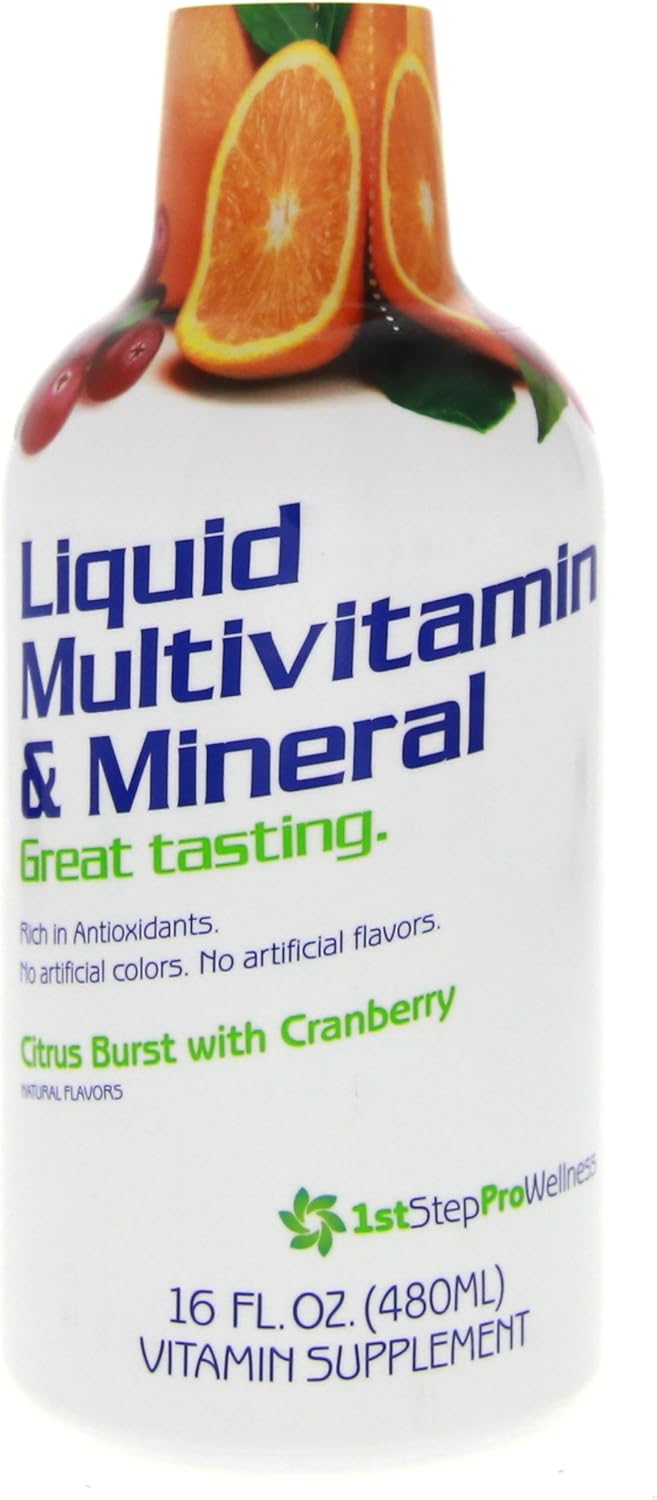 Premium Citrus Burst Liquid Multi-Vitamin and Mineral Supplement for Optimal Wellness, 16 oz - High Performance Formula